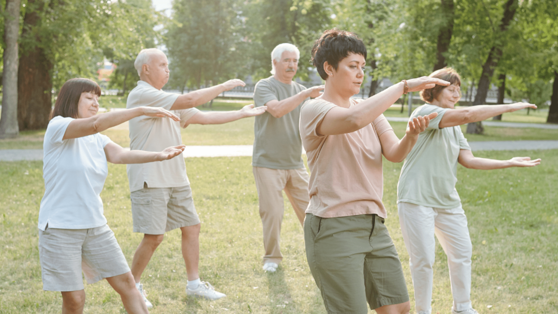 people practicing qigong