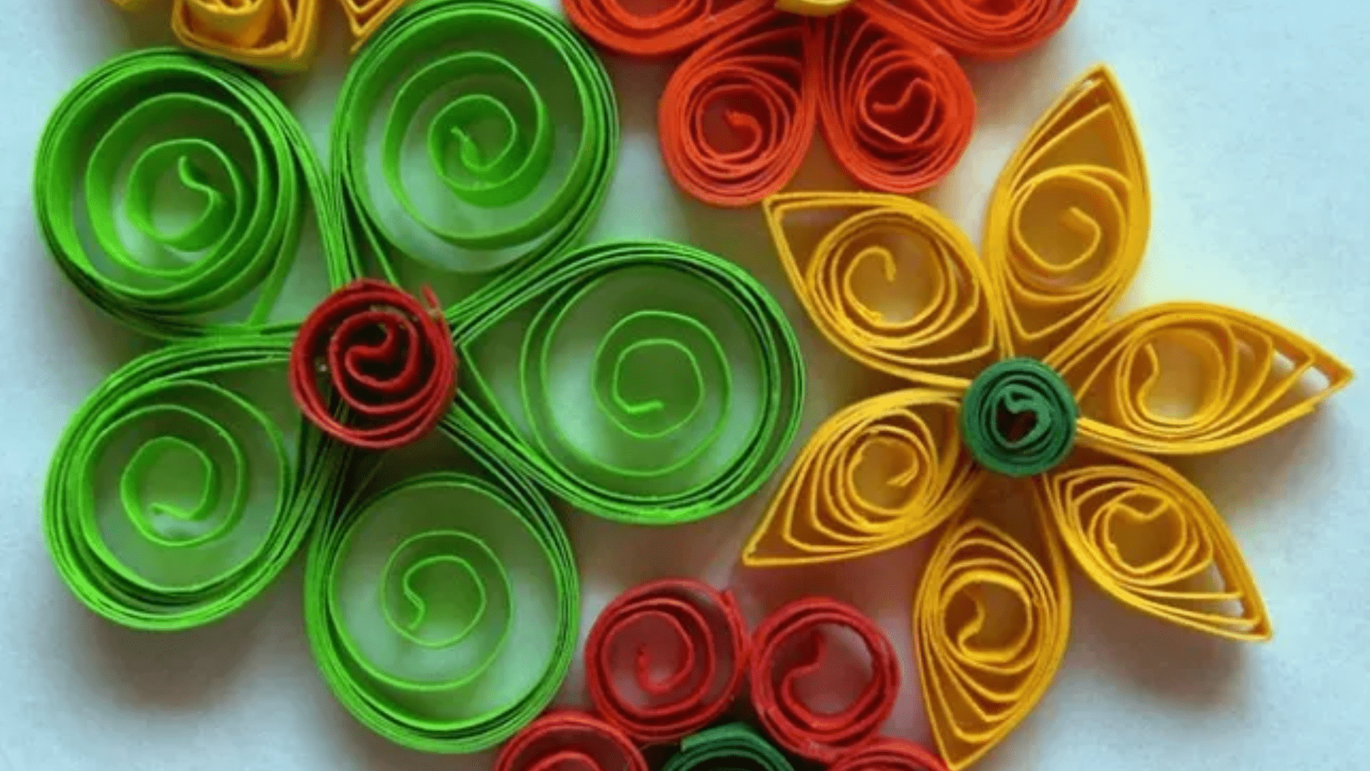 Flowers made by paper art- quilling